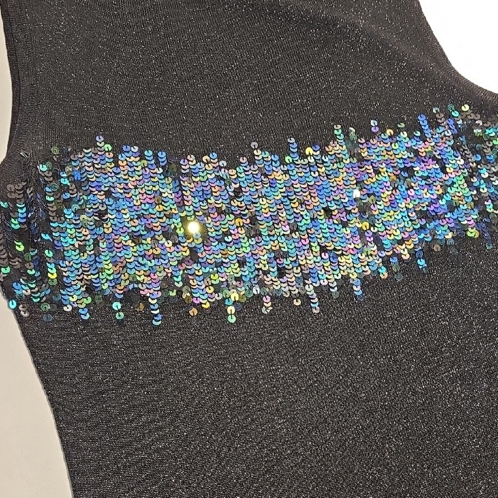 Vintage Passport Black Sequin Tank Top - Picture 8 of 10